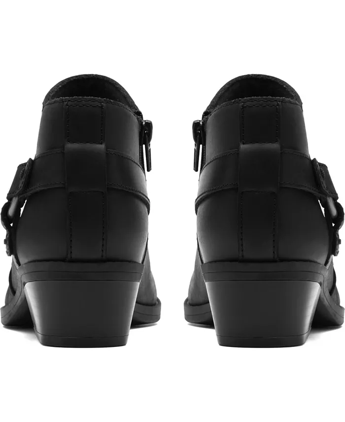Женские ботинки Clarks Danyelle Gema кожаные на блочном каблуке, черный — фото 3