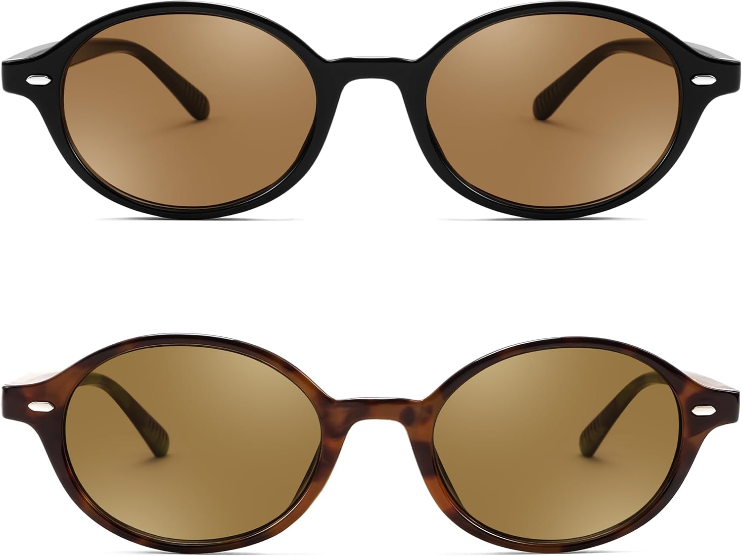 

Солнцезащитные очки FEISEDY в стиле ретро, ​​овальные, 90-е, узкие, круглые, легкие, модные в стиле Y2k, артикул B1171, 2pack (002 Black Frame & Tea+004 Leopard Frame & Tea)