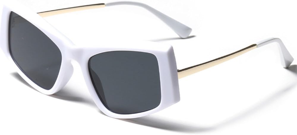 

Мужские солнцезащитные очки «кошачий глаз», большие металлические, черные, женские солнцезащитные очки с защитой от УФ-излучения UV400, винтажные, для путешествий TKKTLLT, White Grey