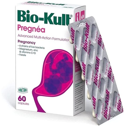 

Bio-Kult Pregnéa Добавка для беременных с фолиевой кислотой, витамином D, магнием, цинком, витамином C и живыми бактериями, 60 капсул