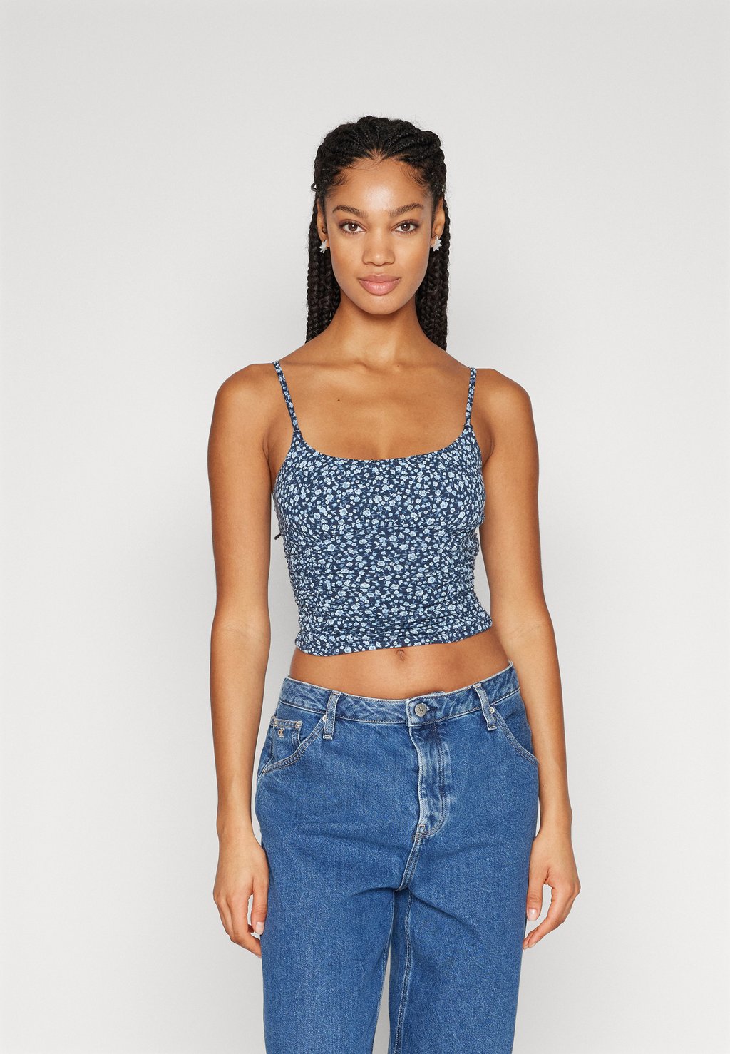 

Топ Ruched Tank Hollister Co., синий