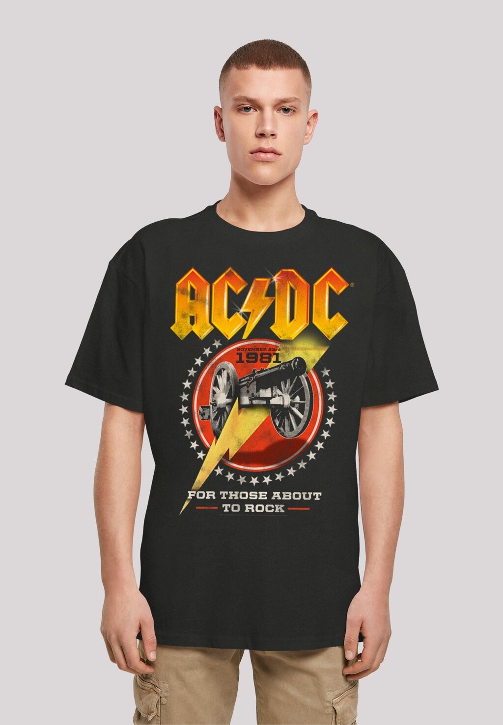 

Футболка с принтом ACDC ROCK BAND FOR THOSE ABOUT TO ROCK F4NT4STIC, цвет black