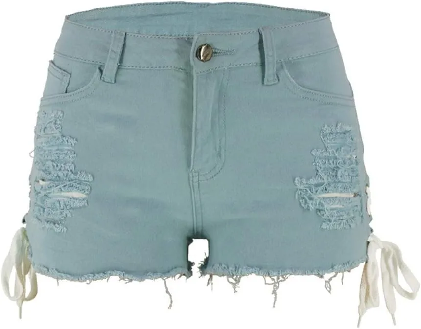 

Женские шорты деним с высокой талией и эффектом подтяжки ягодиц chouyatou