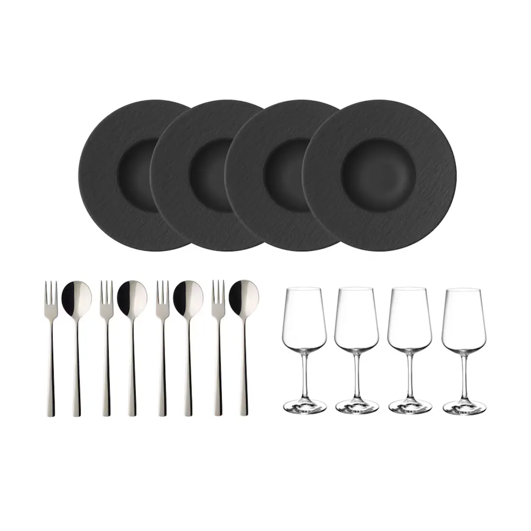 

Набор макарон Manufacture Rock Villeroy & Boch из 16 предметов, черный