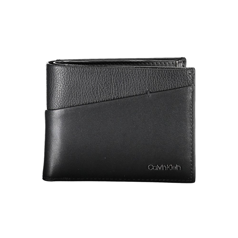 

Элегантный кожаный кошелек двойного сложения с блокировкой RFID Calvin Klein, черный