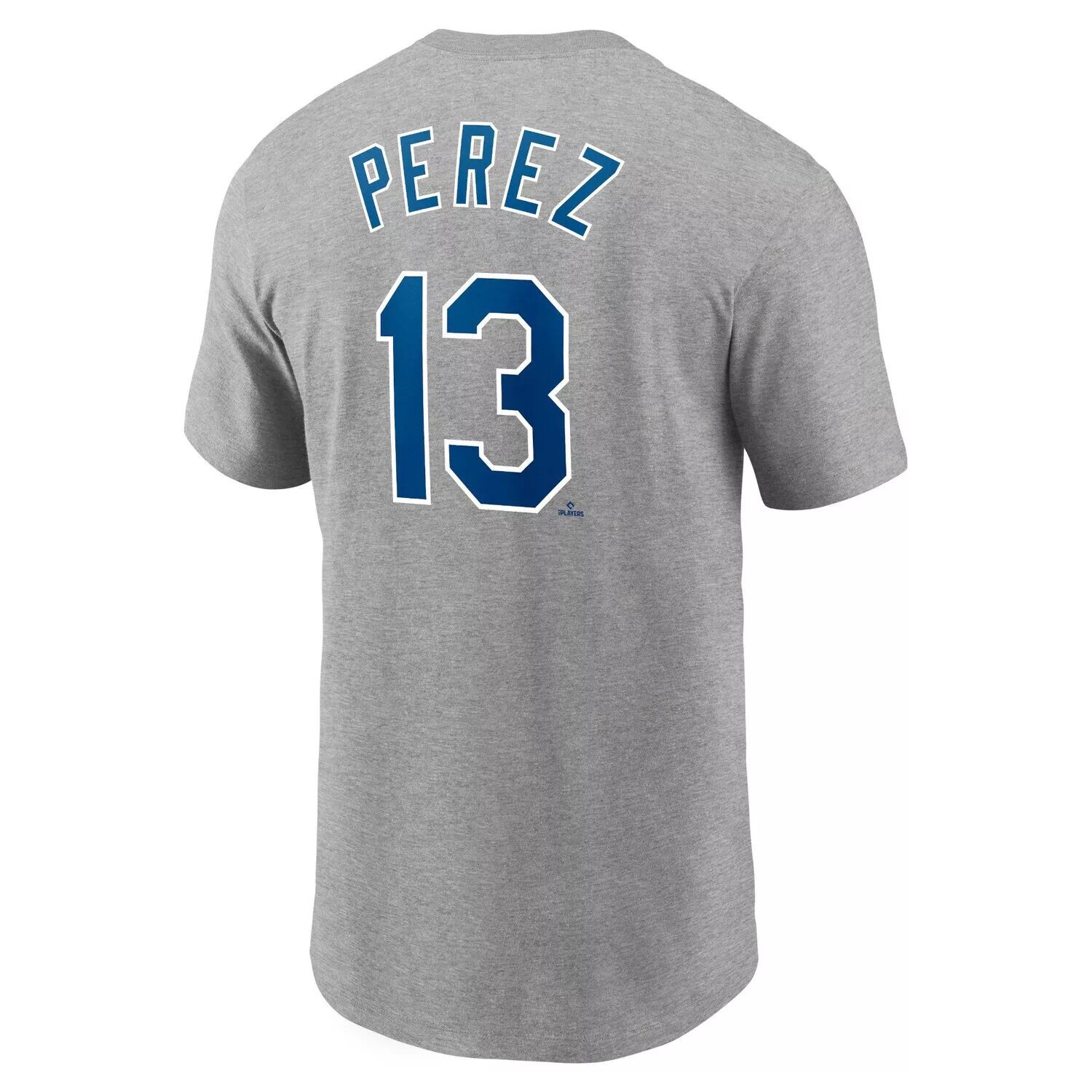 Мужская серая футболка Salvador Pérez Kansas City Royals 2022 с именем и номером Nike — фото 3