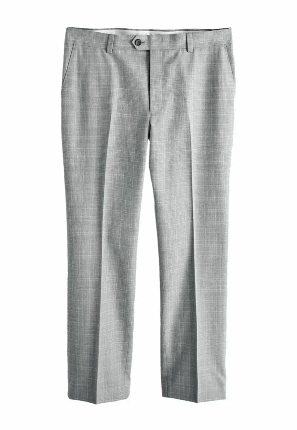 Брюки Next Regular fit textured check smart, светло-серый — фото 4