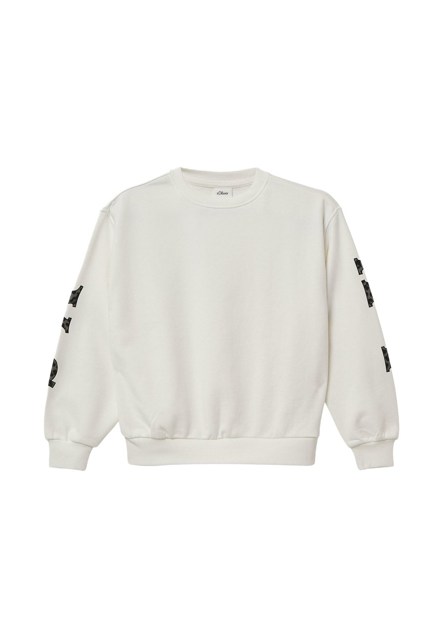Толстовка s.Oliver MIT PRINT AUF ÄRMELN UND RÜCKEN, Creme/Off-White — фото 3