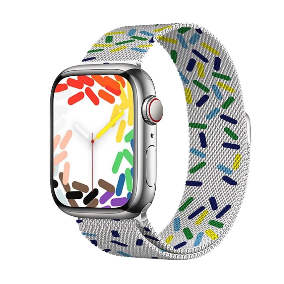 

Ремешок совместимый с Apple, металл Zhongwo, Rainbow Red