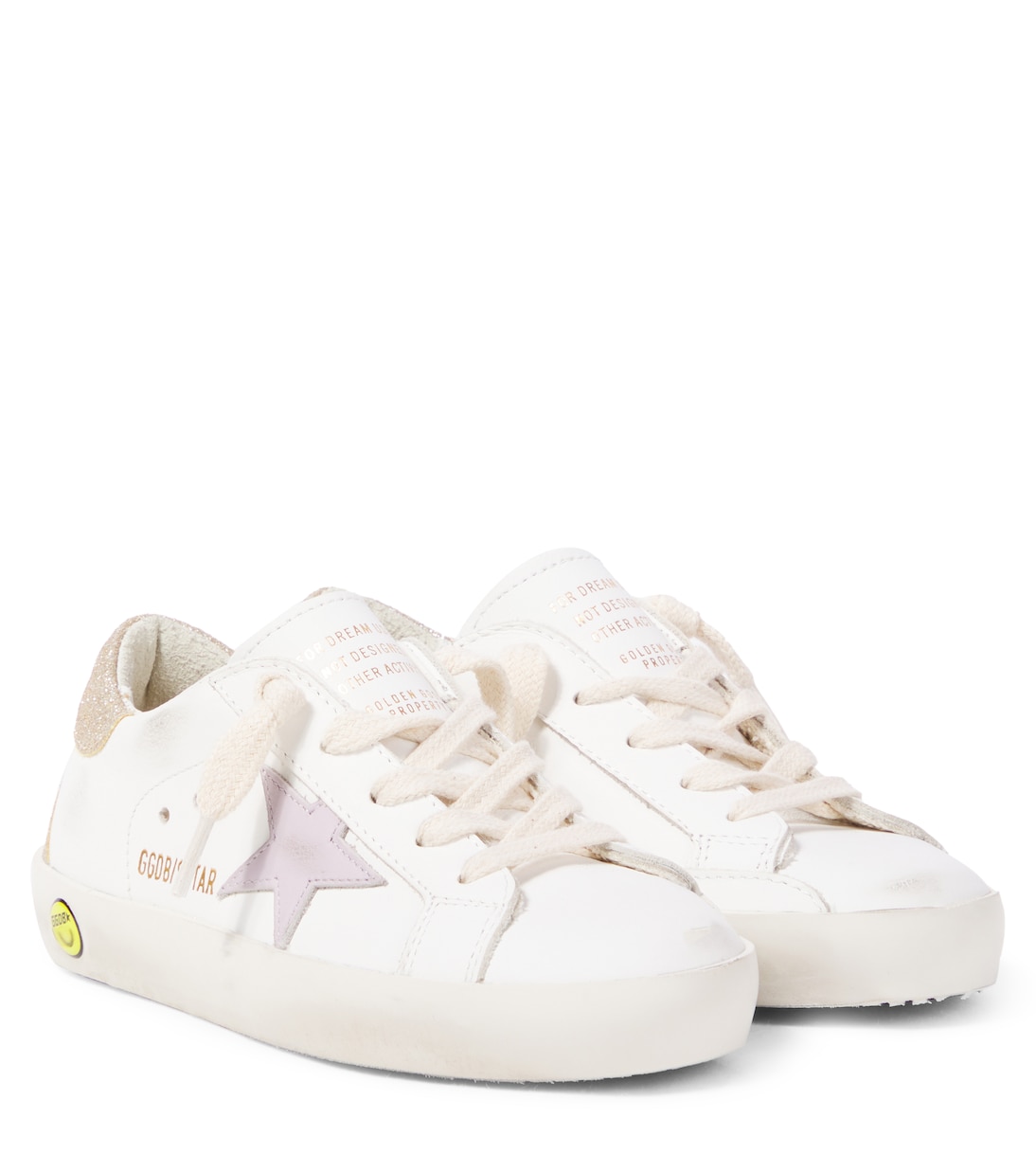 

Супер-Звезда блестящие кожаные кроссовки Golden Goose Kids, White/ Lilac/ Platinum
