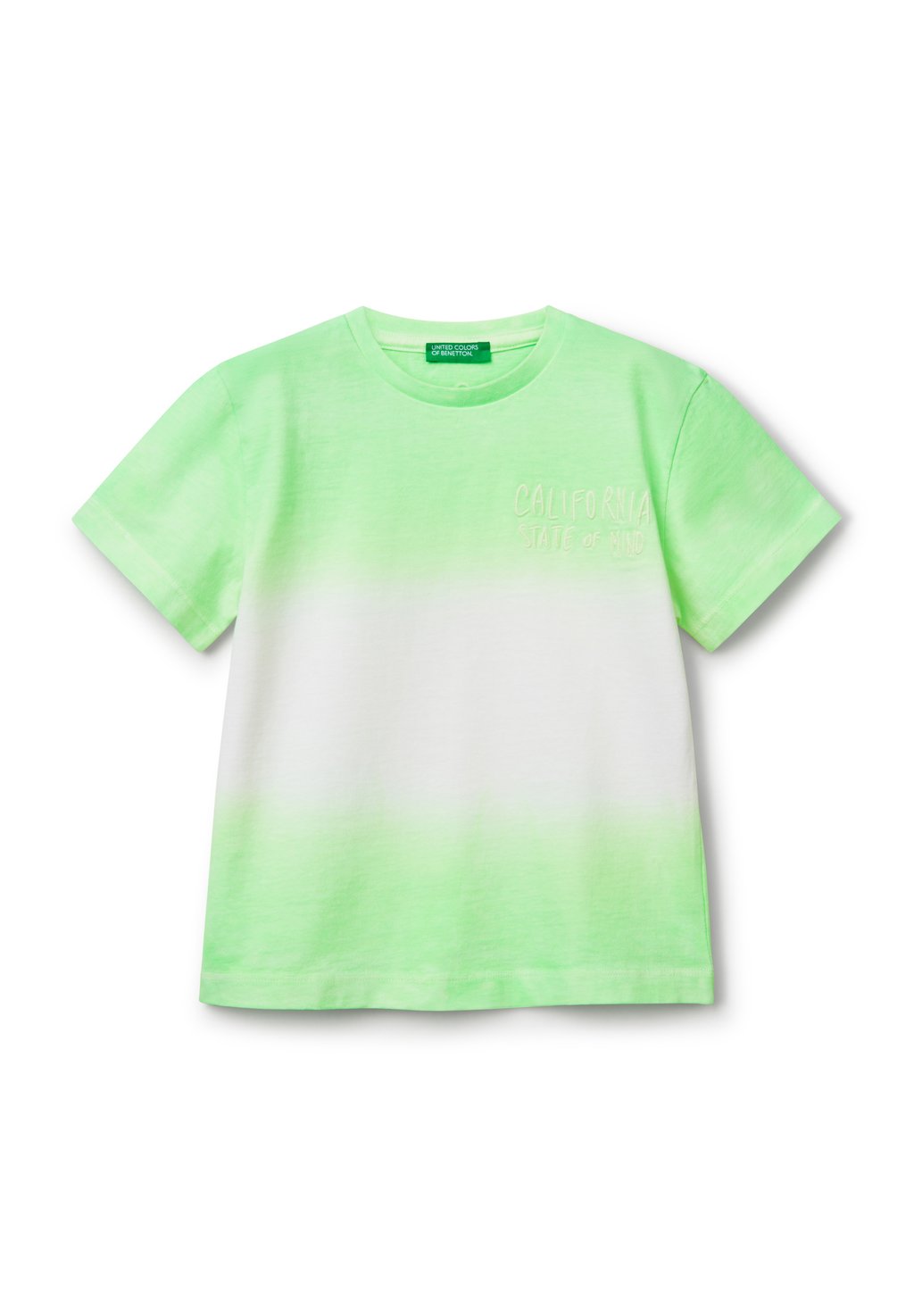 

Футболка с принтом DIP-DYE WITH EMBROIDERY United Colors of Benetton, зеленый