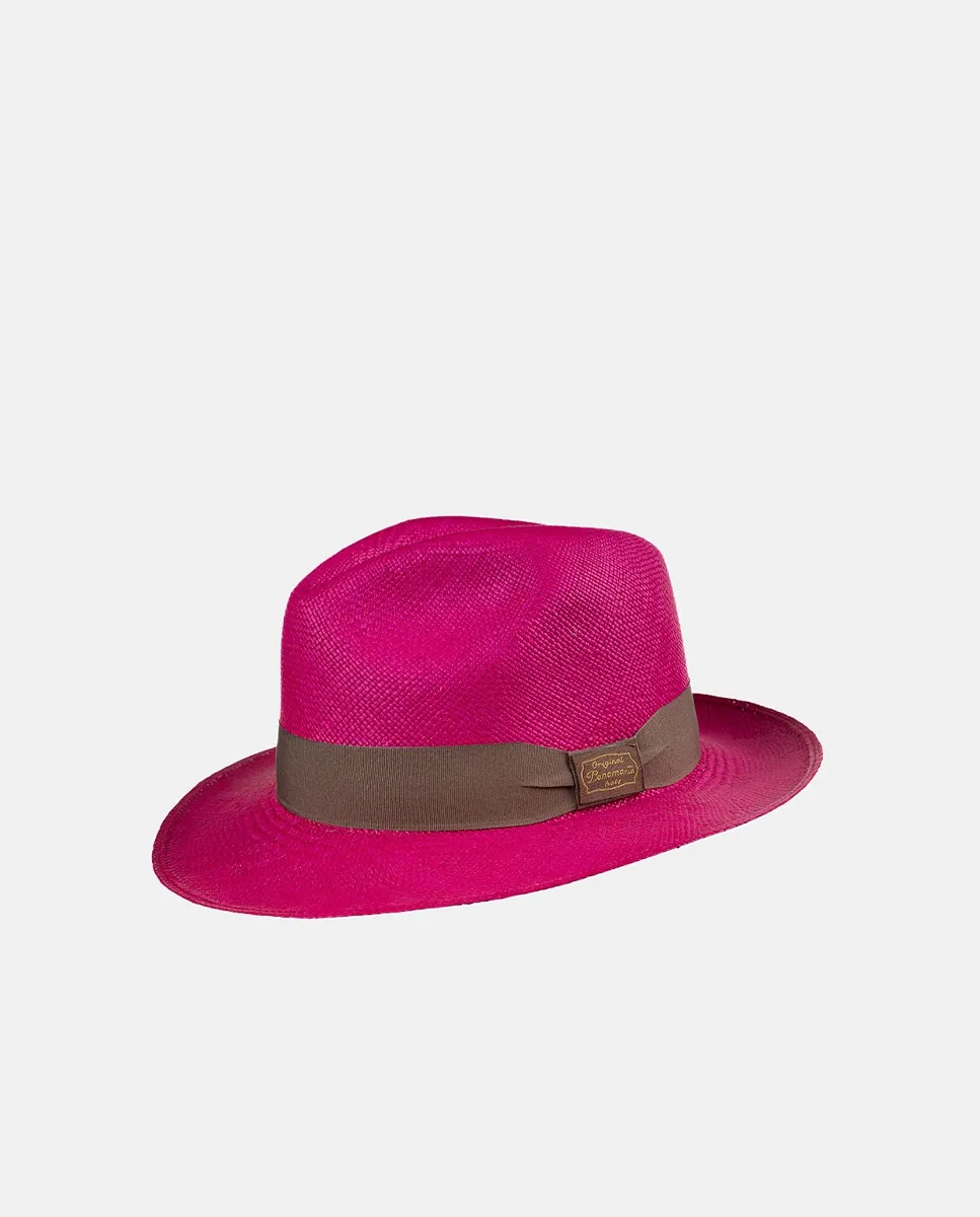 

Соломенная шляпа цвета фуксии Toquilla ручной работы Panamania Hats, фуксия