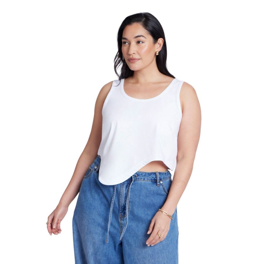 

Женская майка с асимметричным низом ELOQUII, True white