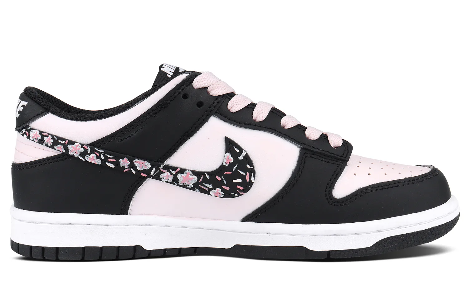 Nike Кроссовки для скейтбординга dunk leather low top kids черные розовые — фото 4