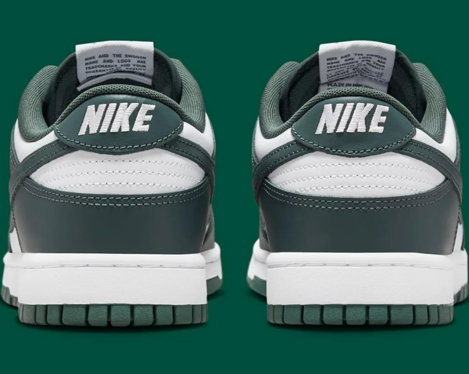 Мужские кроссовки Nike Dunk Low Retro, White/White/Vintage Green — фото 4