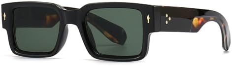 

Солнцезащитные очки для женщин и мужчин. Модные классические солнцезащитные очки. Винтажный стиль. Панк-очки с заклепками. Защита от ультрафиолета UV400 MTZJH, Black Dark Green