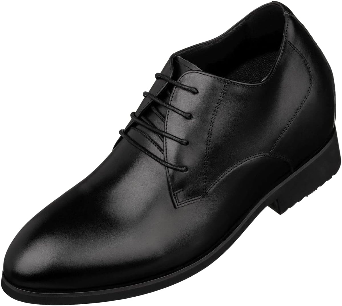 

Мужские невидимые обувные вставки для увеличения роста TOTO - коричневые кожаные ботинки на шнуровке с острым носком - прибавка в росте 9 см - модель K8009 - размер 12 D(M) US