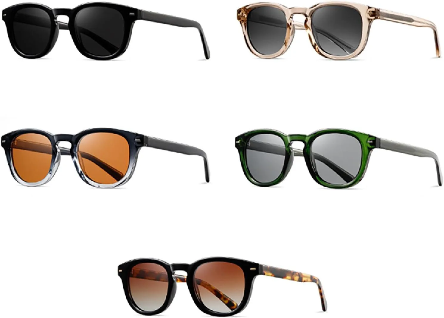 

Модные круглые солнцезащитные очки для мужчин и женщин, подходящие для вождения и активного отдыха, с защитой от УФ-излучения UV400, из ацетата VFDHN, 4