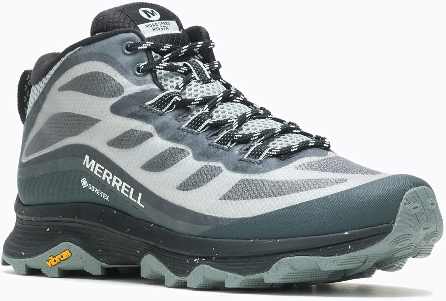 Мужские низкие кеды Merrell Moab Speed GTX Black/Asphalt, гранитный — фото 2
