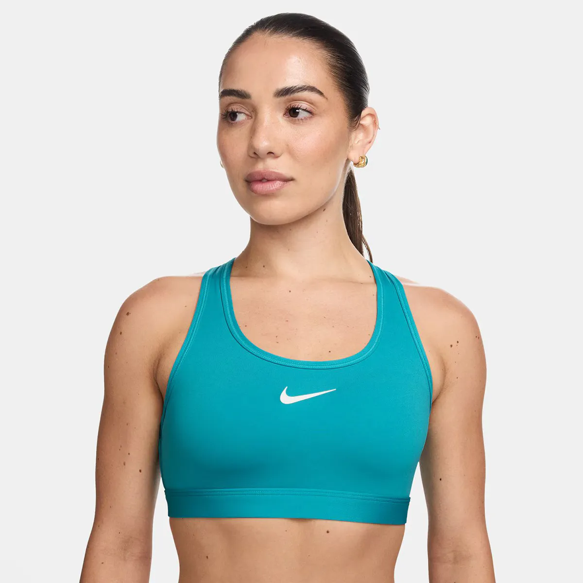 

Женская футболка Nike со средней поддержкой Swoosh, зеленый