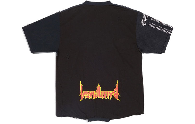 Футболка Balenciaga Speed Hunters Upside Down T-Shirt Oversized 'Black Faded', черный — фото 2