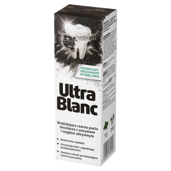 Отбеливающая черная зубная паста с углем, 75 мл Ultrablanc — фото 2
