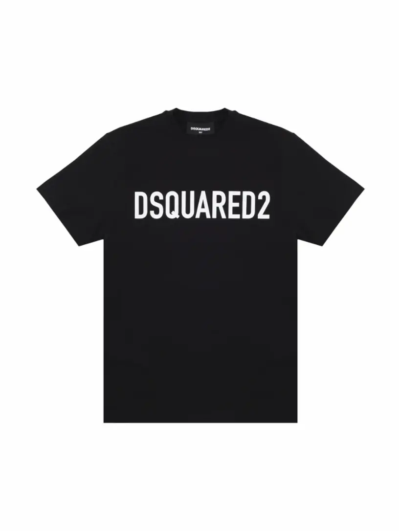 

Хлопковая футболка с логотипом Dsquared2, черный