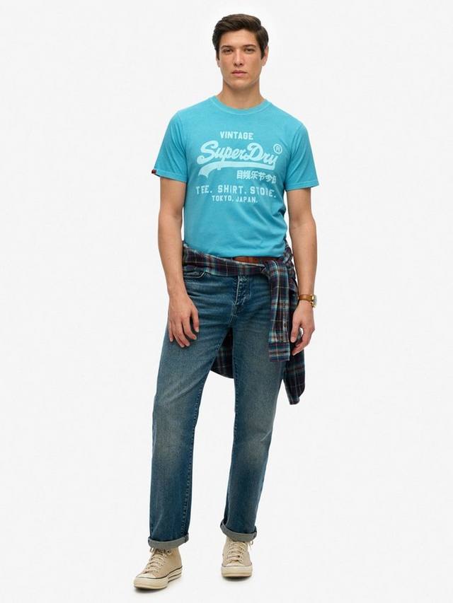Винтажная футболка с неоновым логотипом в расслабленном крое Superdry, Neon Sky Blue — фото 3