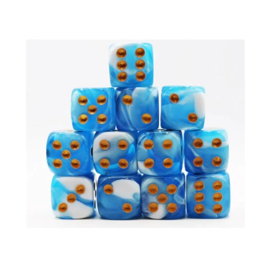 

Набор d6 — Cirrus Glitter с золотом (12), Dice Sets - Resin/Acrylic - D6 Sets (Foam Brain Games)