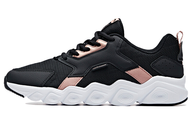 

Кроссовки женские низкие черные/белые/розовое золото Anta