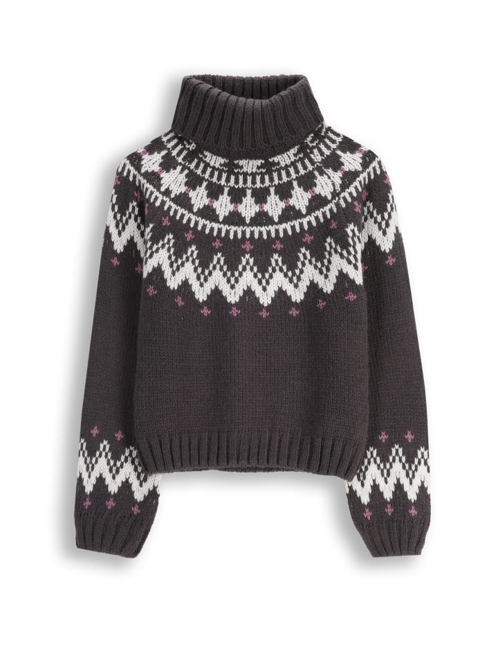 

Coccodrillo Черно-серый вязаный свитер с высоким воротником