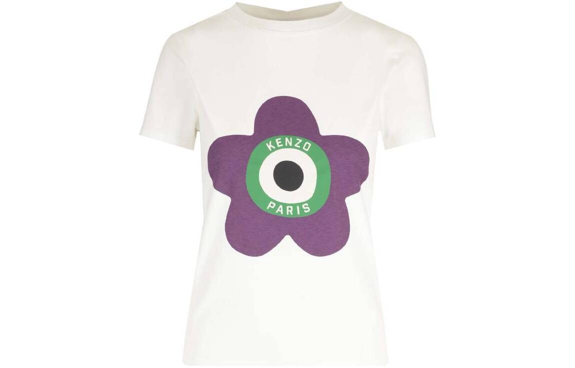 

Футболка женская Kenzo, белый / фиолетовый