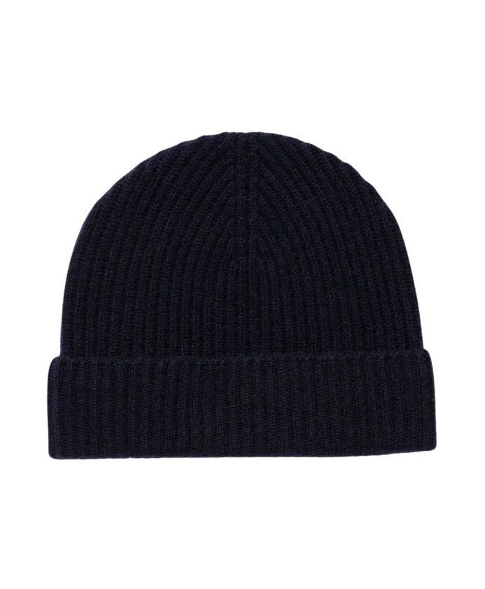 

Вязаная шапка из кашемира в рубчик Sunspel, синий