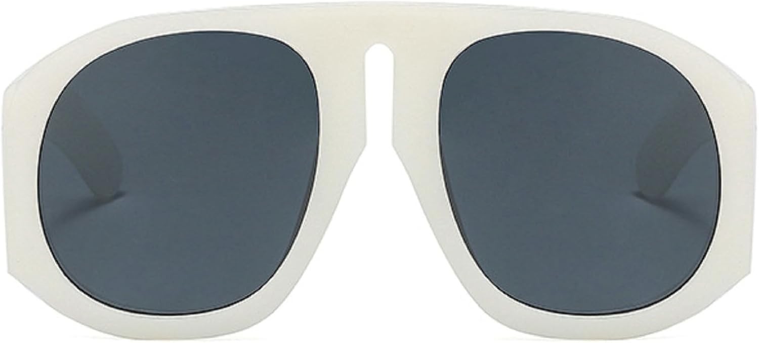 

Круглые солнцезащитные очки Y2k для женщин, винтажные большие очки с широкими дужками для мужчин, солнцезащитные очки-щитки для вождения, сексуальные женские солнцезащитные очки mincl, White&gray