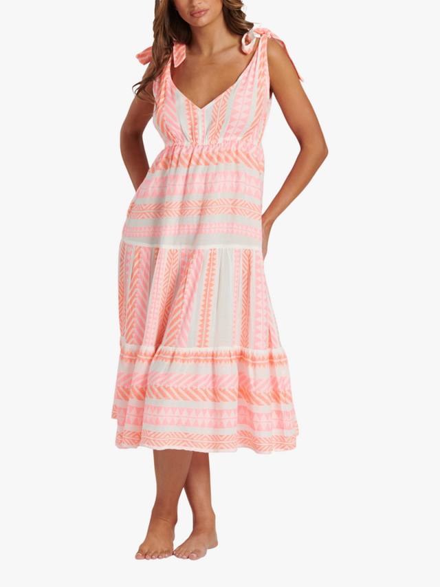 

Жаккардовое платье миди с открытыми плечами South Beach, Multi