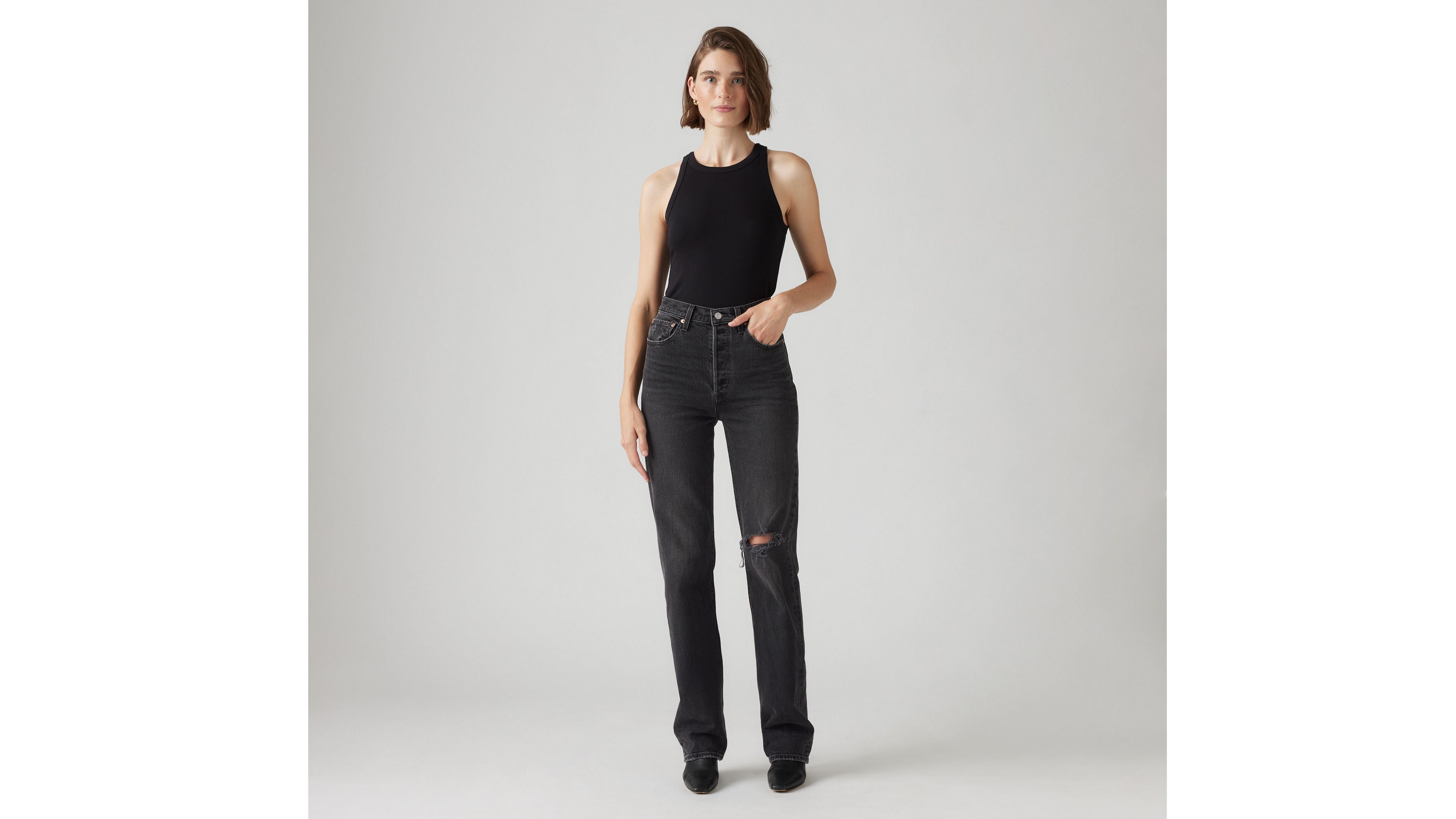 

Джинсы женские Ribcage Full Long Levi's, Broken Sunset - Black