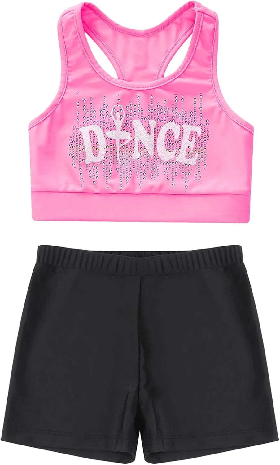 Детский спортивный комплект Crop Top и шорты Fldy, розовый — фото 3