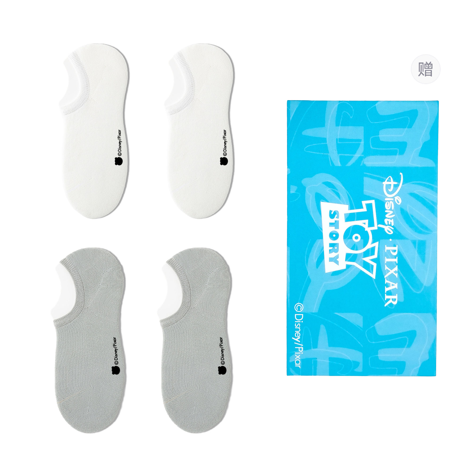 

Ноу-шоу носки унисекс шопер 4 шт Disney, белый/светло-серый