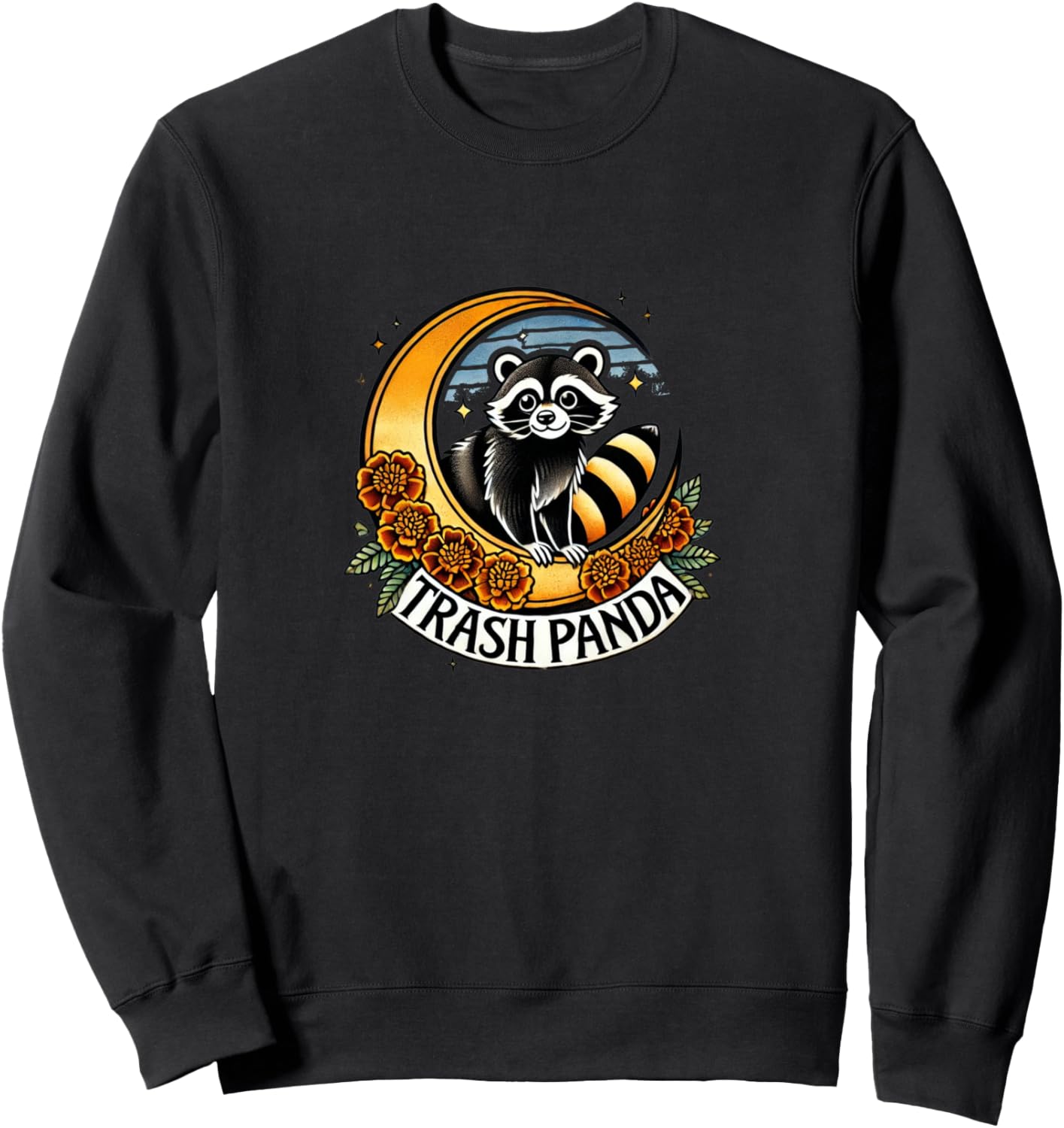 

Изображение панды-енота в мусорном ведре, забавная толстовка с енотом Retro Raccoon Lovers Bubb, черный