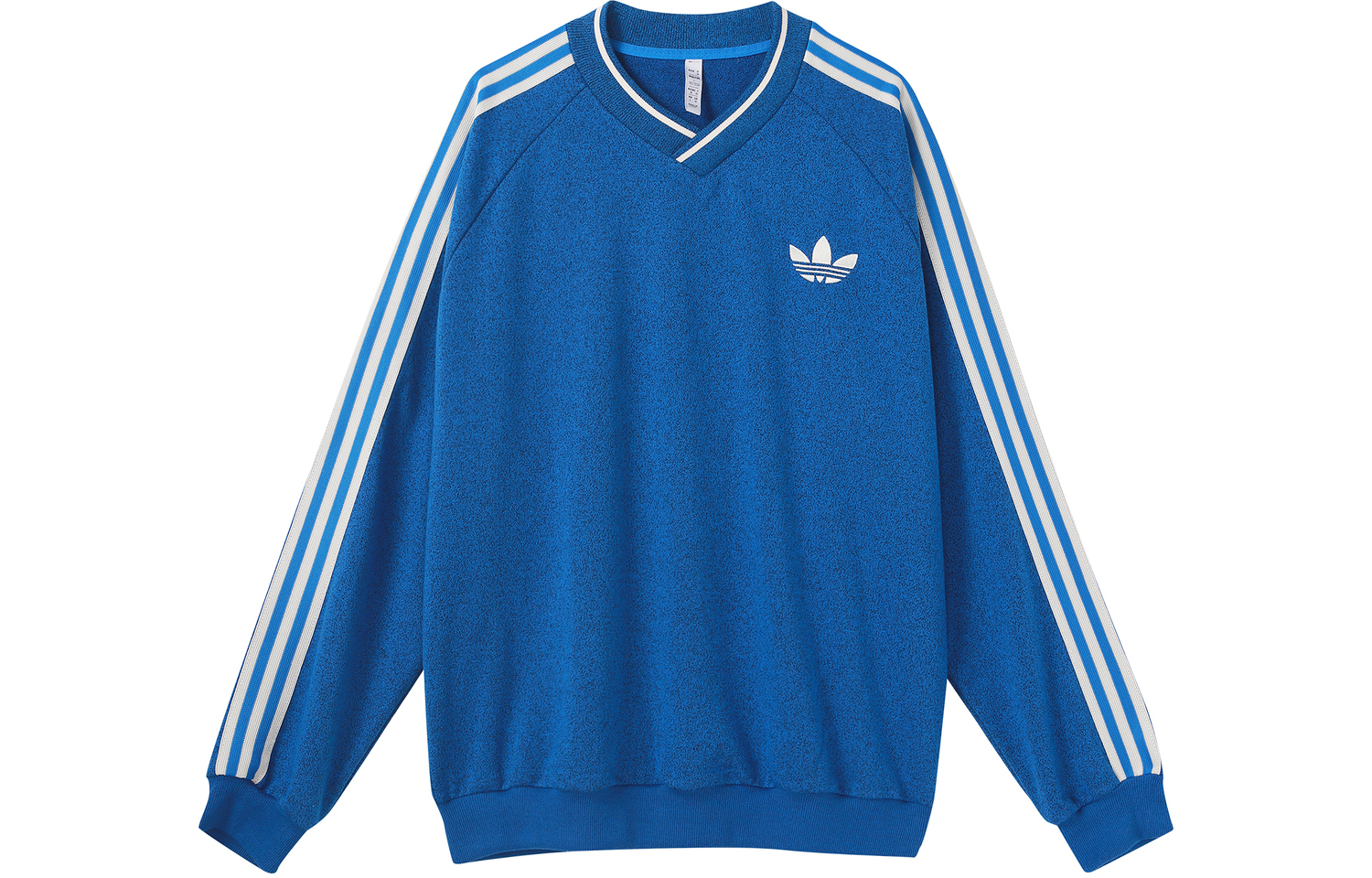 Adidas Originals Мужская толстовка SS23 Adicolor в стиле 70-х, синяя, с круглым вырезом, средней толщины, стандартного размера — фото 3
