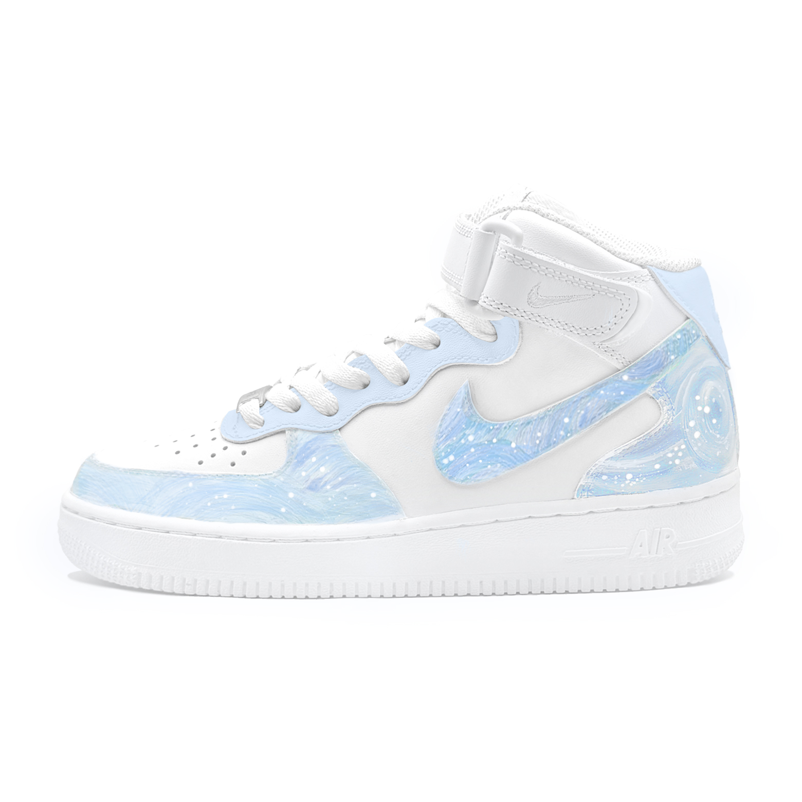 

Air Force 1 Galaxy Mystery X First Moon Culture устойчивые к истиранию баланс Mid top скейтборд обувь мужские Nike, синий