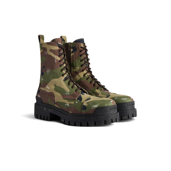 Кроссовки strike 20mm boots camo print 'dark green' Balenciaga, зеленый — фото 3