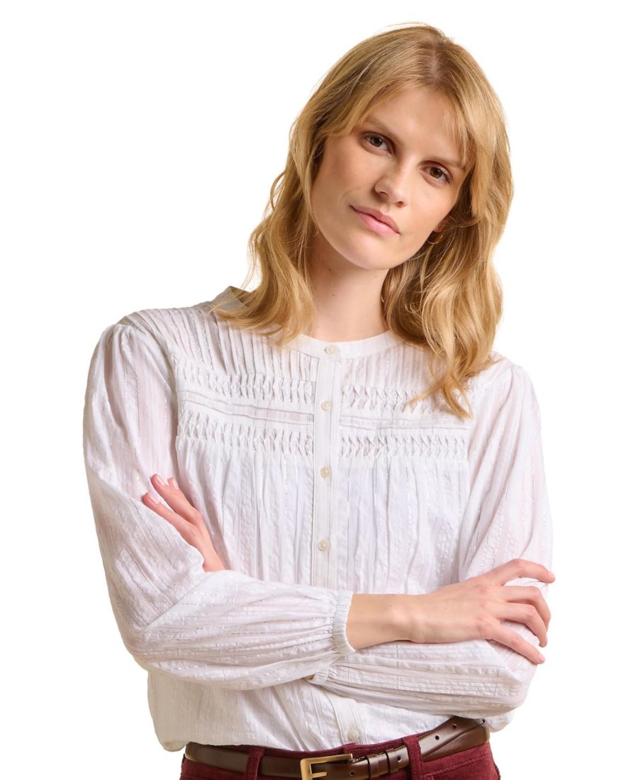 

Женская рубашка Angelica с длинными рукавами и круглым вырезом Brakeburn, White