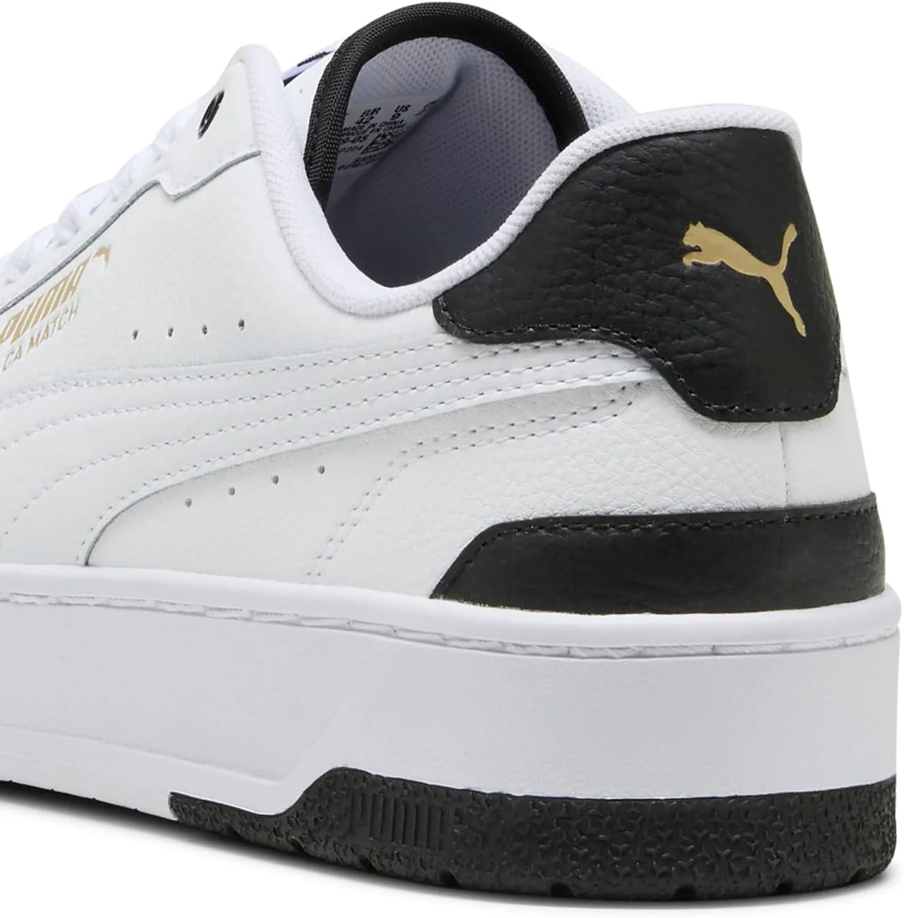 Мужские кроссовки PUMA Ca Match Premium с шнуровкой для повседневной носки - белые, белый/черный — фото 3