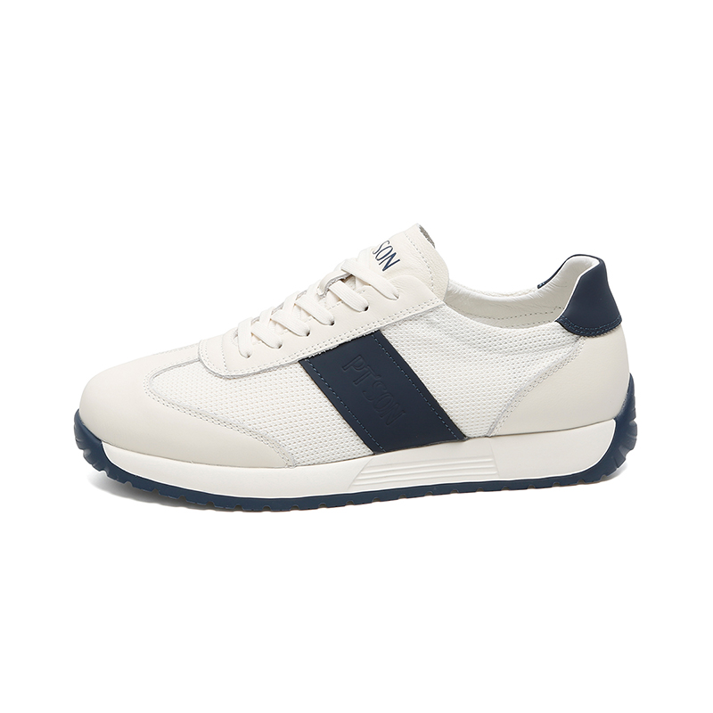 

Амортизирующее покрытие, износостойкие, легкие, дышащие, нескользящие, низкие, повседневные туфли для мужчин PT'SON, White Blue