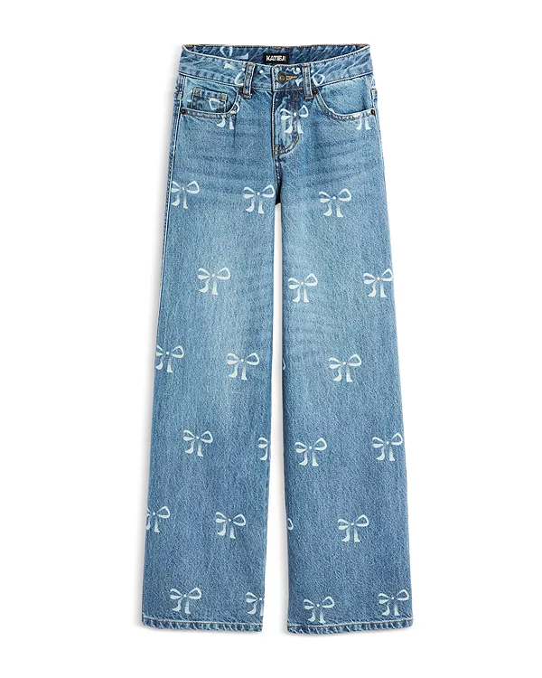 

Джинсы Chicago с низкой посадкой и широкими штанинами для девочек - для детей постарше Katiejnyc, синий