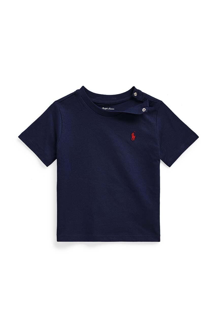 

Детская хлопковая футболка Polo Ralph Lauren, темно-синий