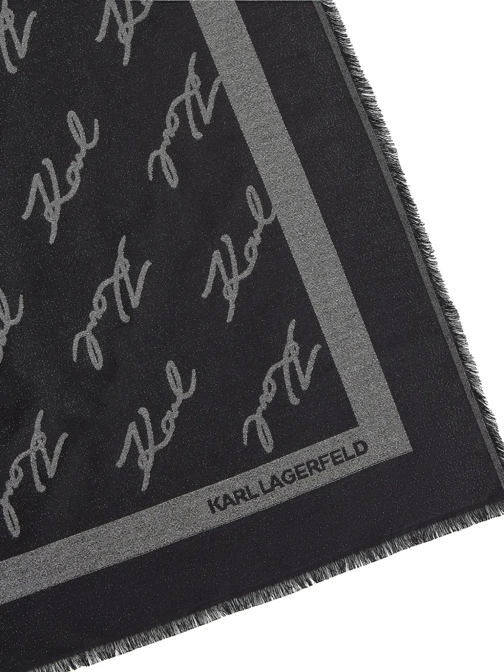 

Шарф с жаккардовым логотипом KARL LAGERFELD, черный