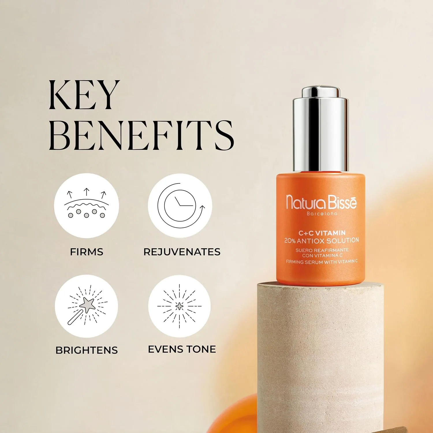 Сыворотка Natura Bissé C+C Vitamin 20% Antiox Solution, укрепляющая, омолаживающая и придающая сияние коже, подходит для всех типов кожи, 30 мл. 29,6 мл (1 шт.), Yellow — фото 3