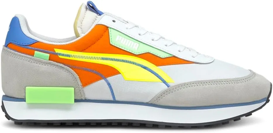 Кроссовки PUMA - - Men's rider playing on shoes, Puma White Yellow Alert Carrot — фото 2